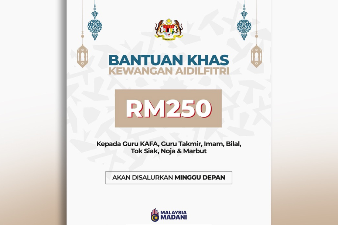 Anwar Umum Bantuan Khas Aidilfitri RM250 Kepada Guru KAFA, Guru Takmir, Imam